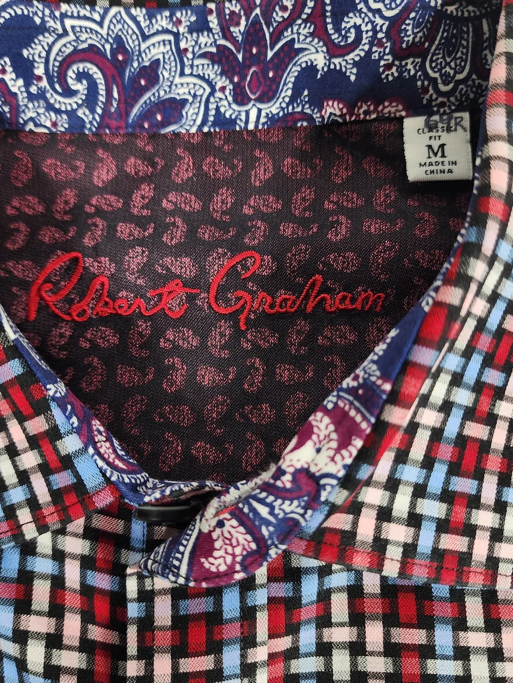 Robert Graham Men’s Red & Blue Check Button-Up Shirt